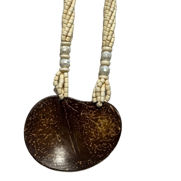 Vintage Beaded Jeweled Bib Collar  Necklace w/ Large Pendant - Picture 8 of 9